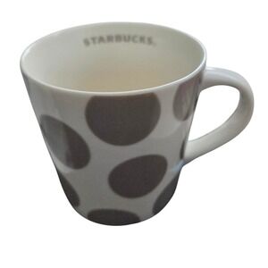 Starbucks 2005 Coffee Mug‎ Gray Polka Dot Ceramic Cup Drinkware Vintage 16 oz